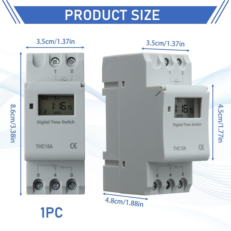 THC15A Weekly LCD Digital Electronic Timer Relay Programmable for Public