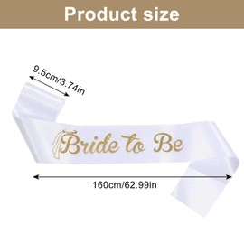 Bride to Be Sash, White Bride Sash for Hen Party – Elegant Satin Bridal Accessory for Bridal Shower and Wedding Celebrations