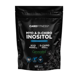 CAROFITNESS Myo y D-Chiro Inositol en Polvo 123 g – Fórmula 40:1 patentada – 4000 mg Myo y 100 mg D-Chiro por porción – 30 servicios – 100 % natural, sin azúcar, sin gluten, sin aditivos, vegan, bottle free, Español
