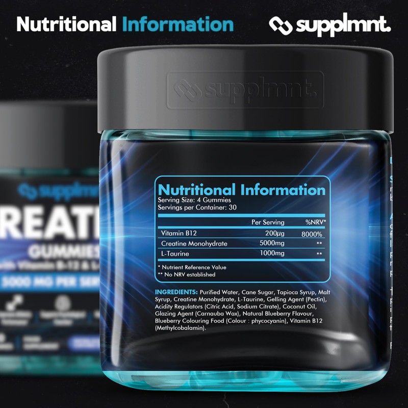supplmnt. 2 x Creatine Gummies 5000mg Lab-Tested 120ct Max Strength