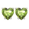 Solid Sterling Silver 5mm Heart Shaped Natural 0.9 CT Peridot