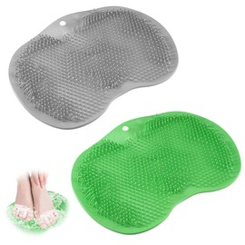 2 Stück Massagegerät Dusche mit Rutschfesten Saugnapf, Fußbürste für Die Dusche Silikon, Rutschfestes Silikon Massage Pad, Fußbürste Wäscher Massagegerät Dusche für Reinigung Peeling Fuß Massage
