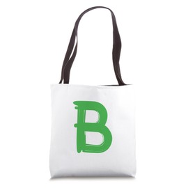 Creative Bold Green Letter B - Design Alphabet - Marker Tote Bag