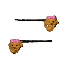 PUPPY DOG Animal Bird Bobby PIn Hair Clip Accessory - Set of 2 Handmade