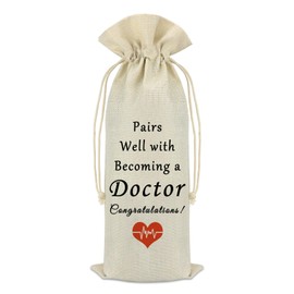 Doctor Gifts for Men Women Doctor Wine Bag Future Doctor Gift New Doctor Gift Doctor Retirement Gift Birthday Christmas Medical Graduation Thanksgiving Day Gift for Doctor Decorations Wine Bottle Bag