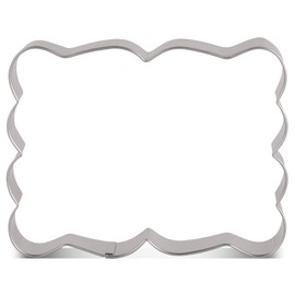 LILIAO Rectangle Plaque Cookie Cutter Frame Sandwich Fondant Biscuit Cutter - 3.9 x 2.9 inches - Stainless Steel