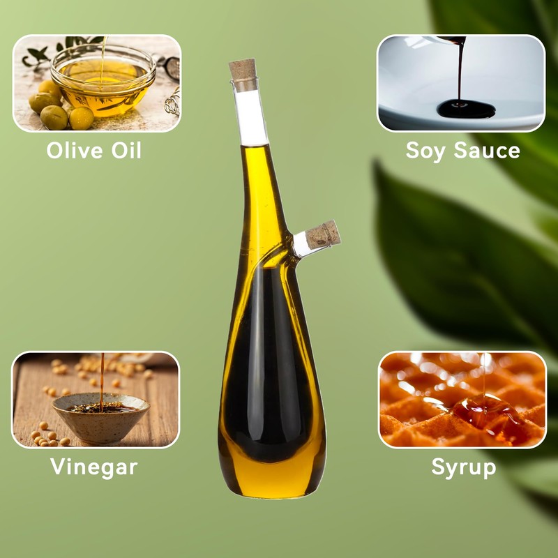 Lily's Home Glass Olive Oil and Vinegar Dispenser Bottle, for