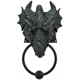 Pacific Giftware 9.25 Inch Gargoyle Dragon Door Knocker Resin Statue Figurine