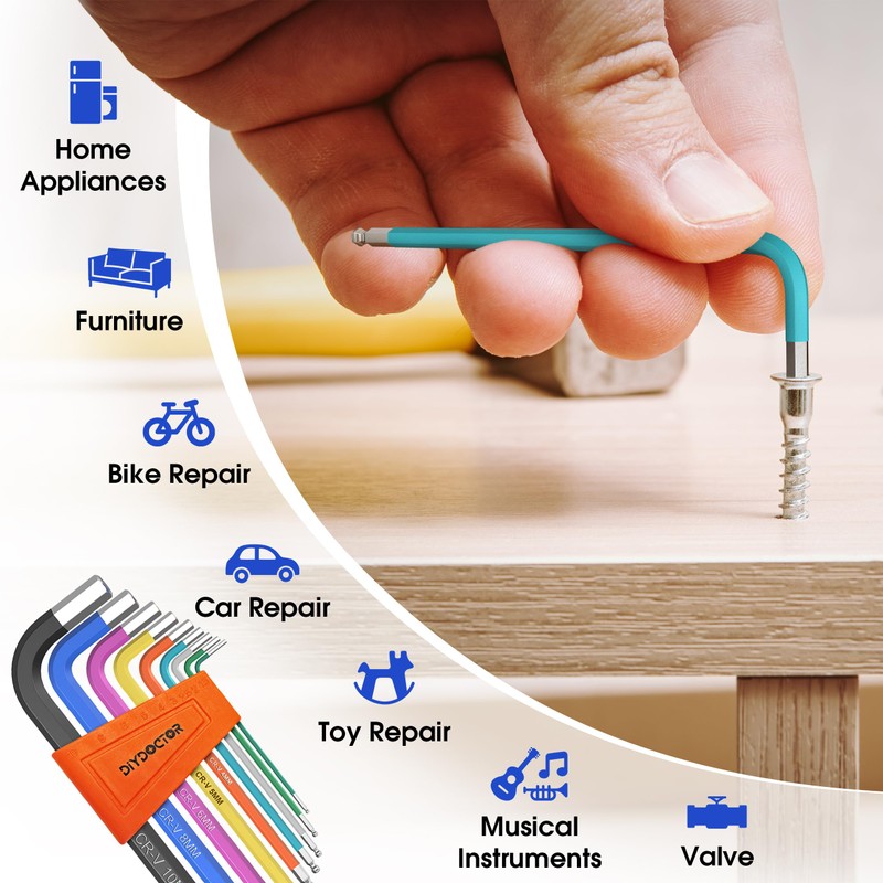 DIY Doctor Hex Allen Key Set (9 Pieces) - Ranges