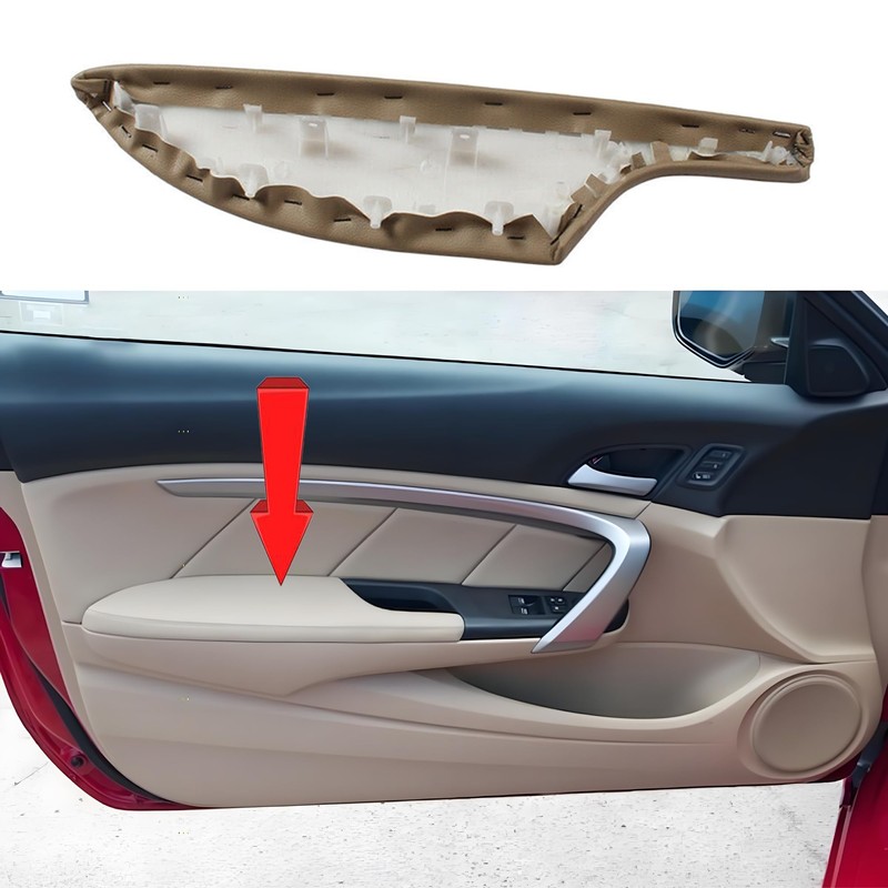 MUTUSAISI Front Left Beige Leather Door Panel Lid Armrest Fit