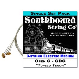 "Tupelo Tenor" GDG String Set for 23" Scale 3-string Electric Cigar Box Guitars