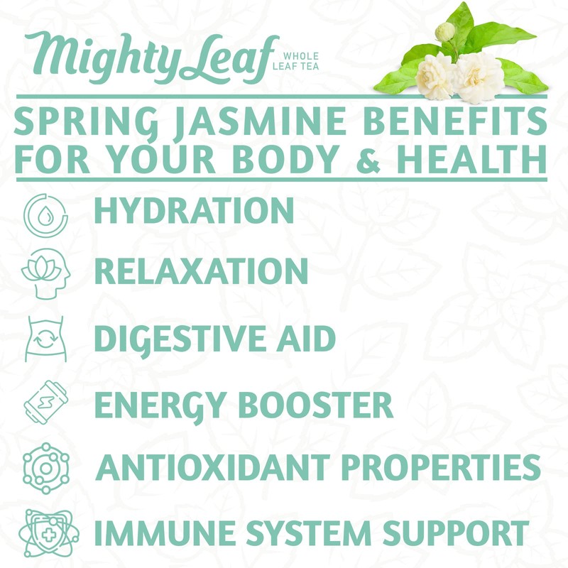 Mighty Leaf Organic Spring Jasmine Tea, Loose Leaf, 1 lb