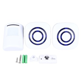 Motion Sensor Doorbell Wireless Door Entry Welcome Bell Plug in Receiver with Two Transmitter  110‑240V for Stores Companies