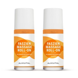 ALMIVITAL Fascia massage roll-on to go, loosen glued, hardened or shortened fascia, nourishes, massages and loosens connective tissue, refreshing lemon-orange fragrance, 50 ml each