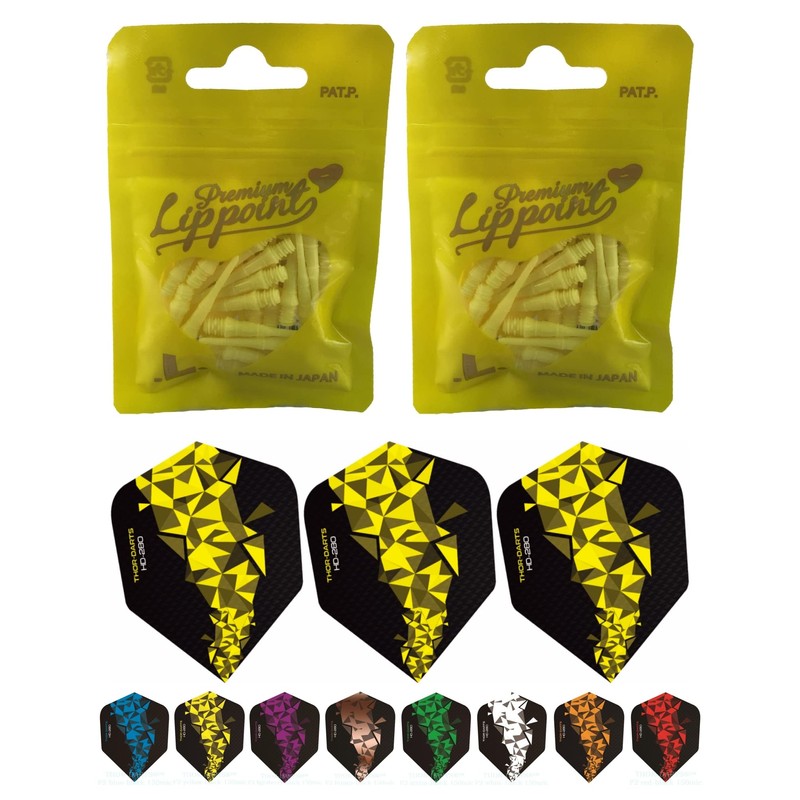 THOR-DARTS L-Style Dart Tips in Double Pack Flights (2 x