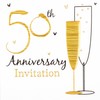 Gold Wedding Anniversary Invitation And Envelopes (Pack of 6)