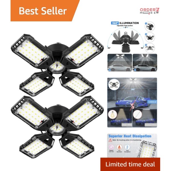 Unbranded Versatile 12000LM LED Garage Lights for Indoor Spaces -