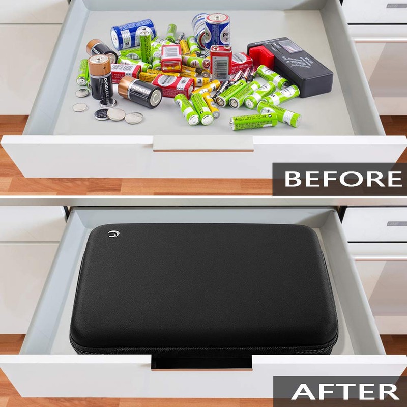 Battery Organizer Storage Box Case Holder for 48 x AA,