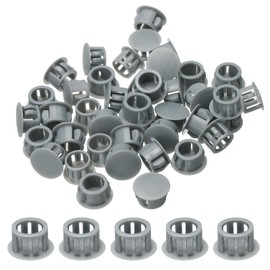 uxcell 40pcs Nylon Plastic Hole Plugs, 1/2"(13mm) Round Drill Screw Hole Plugs Covers Knockout Locking Plastic Plugs Insert End Caps for Kitchen Cabinet Furniture, Dark Gray