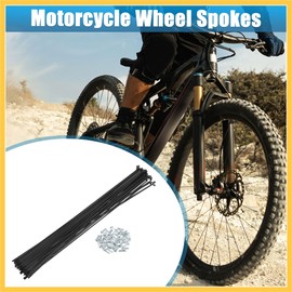 BULLSPANN 40pcs Steel Spokes J Bend Cycle Spokes Bicycle with Brass Nipple Steel Spokes for Mountain Bike MTB 280mm 14G