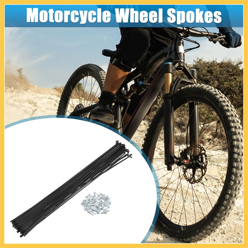 BULLSPANN 40pcs Steel Spokes J Bend Cycle Spokes Bicycle with