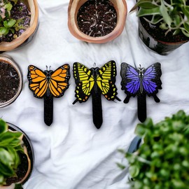 Fungus Gnat & Fruit Fly Trap Stakes: Hide Sticky Traps Stylishly! 5 Stickies Included Per Butterfly, Free Shipping Available - Quantity: 1
