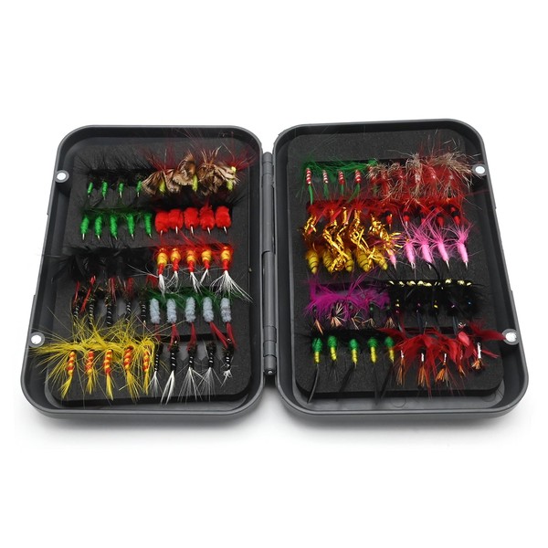 Vkinman 100PCS 20 Colors Fly Fishing Flies Kit, Fly Tying