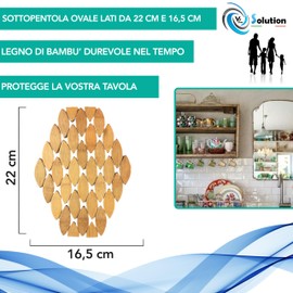 Bamboo Wood Trivet, Non-Slip and Heat Resistant, 100% Natural Bamboo Saucer, Pot Stand Available in Various Shapes and Sizes (Square 13.5 x 13.5 cm)