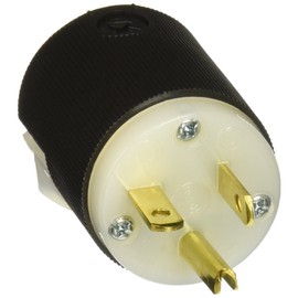 Hubbell HBL5466C Plug, 20 amp, 250V, 6-20P, Black/White