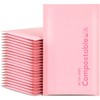 6x10 100% Biodegradable Bubble Mailers,25 Count Pink #0 Compostable Padded