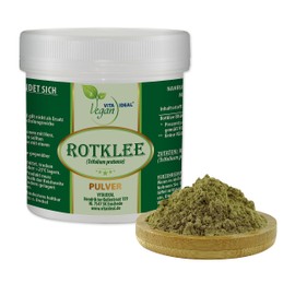 Vita Ideal Vegan® Red Clover - Flowers 200 g Powder - Trifolium Pratense - Daily Serving 760 mg Red Clover Flowers, Natural, Vegetable and No Additives, Includes Measuring Spoon