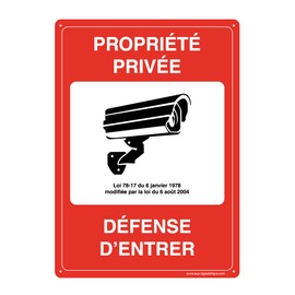 AUA SIGNALETIQUE - Traffic sign made of hard and compact PVC, 1.5 mm (121 x 170 mm, private characteristics, sign to defend the entrance)