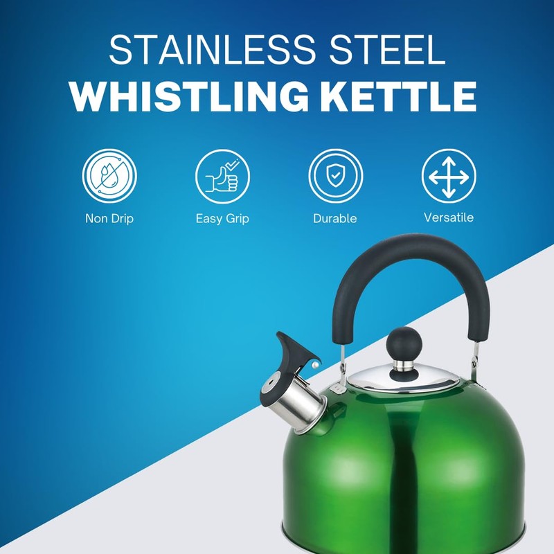 Premium Stainless Steel Whistling Kettle | 10 Colors | Stove