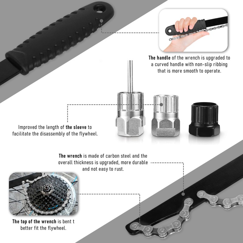 FERRGIA Bicycle Chain Whip Cassette Remover Tool