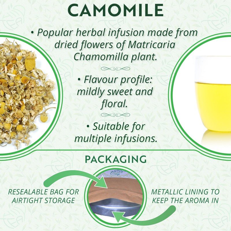 Camomile Flower Loose Herbal Tea - Premium Chamomile - Matricaria