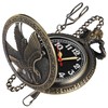 Realpoo Bronze Hollowed Out Eagle Quartz Men's Pocket Watch, Arabic