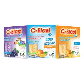C-blast+d Vitamina C D Complejo B Zinc Antioxidantes 3cajas Sabor Kit Familiar