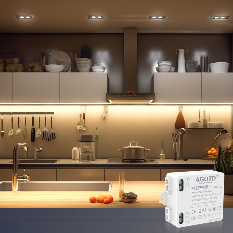 AGOTD LED Transformer 12 V 1 A 12 W Flicker-Free
