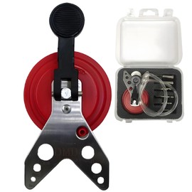 Tile Drillinghelper,Tile Glass Openings Locator,Glass Ceramic Stone Tile Hole Locator, Adjustable Handle with Multiple Adapters,Red Suction Design,for Power Drill Use,Includes Various Plug Attachments