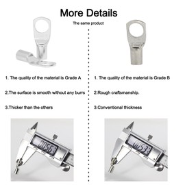 10PCS Tinned Copper Wire Lugs 12-8 AWG,SC6-6 Battery Cable Ends Terminal Connectors with Heat Shrink Tubing (SC6-6)