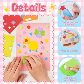 3260Pcs Foam Shape Stickers,EVA Foam Stickers with Assorted Shapes Colors