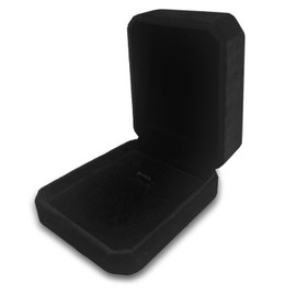 ElegGlo Classic Velvet Necklace Pendant Gift Box Jewelry Box (Black Color)