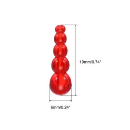 PATIKIL Stacked Fishing Beads, 50 Pack Plastic Fishing Bead Lure Tackle Inline Making Supplies for Saltwater Freshwater, Red