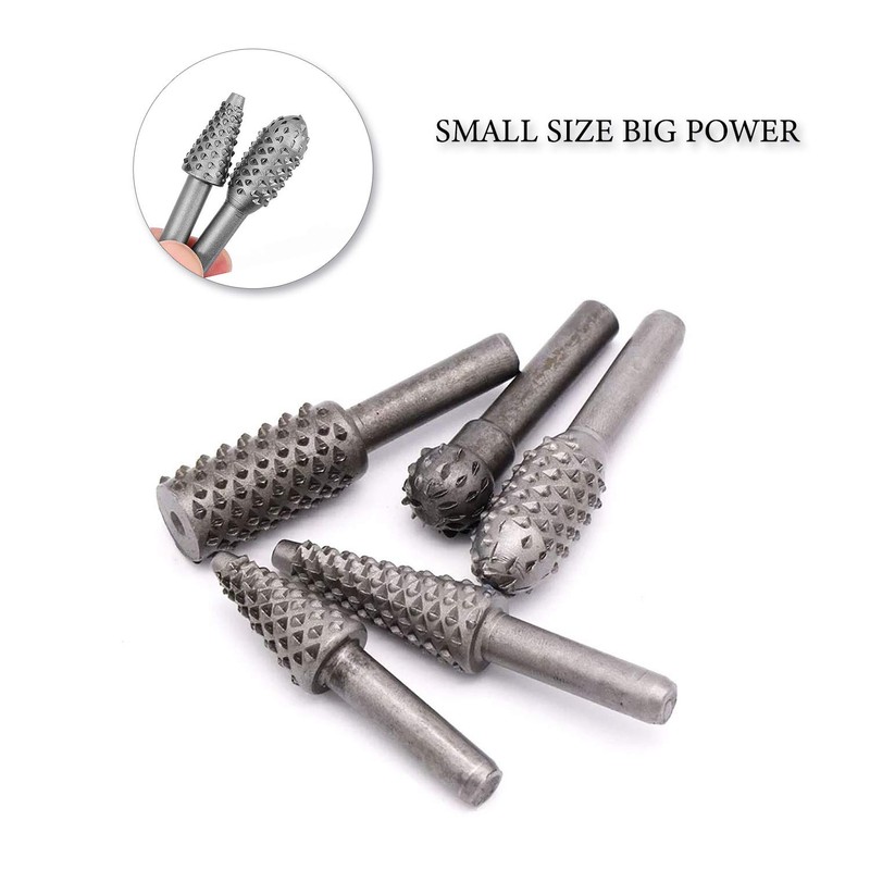 5 PCS Rotary Drill Bit Set Woodworking Rasp Wood Carving