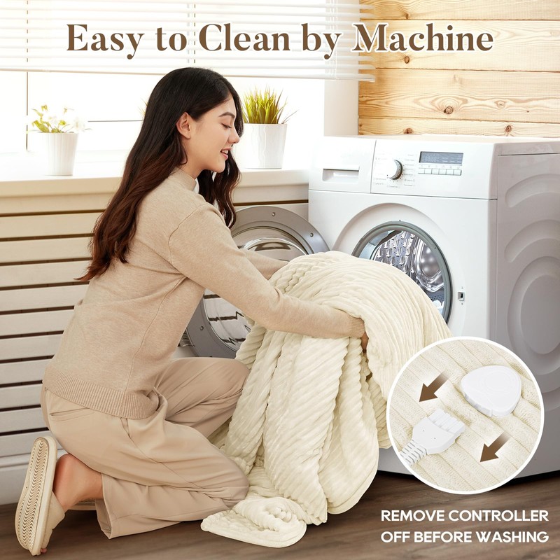 Electric Blanket Heated 84 * 90, Heated Blanket Soft Flannel