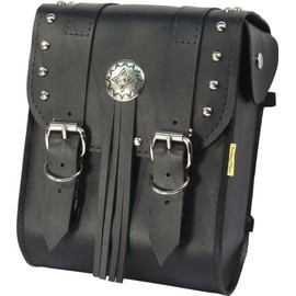 Dowco Willie & Max 58480-00 American Classic Series: Synthetic Leather Motorcycle Sissy Bar Bag, Black, Universal Fit, 6 Liter Capacity