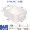 Afromy Plastic Storage Bins, 12-Pack Organizer Baskets, White