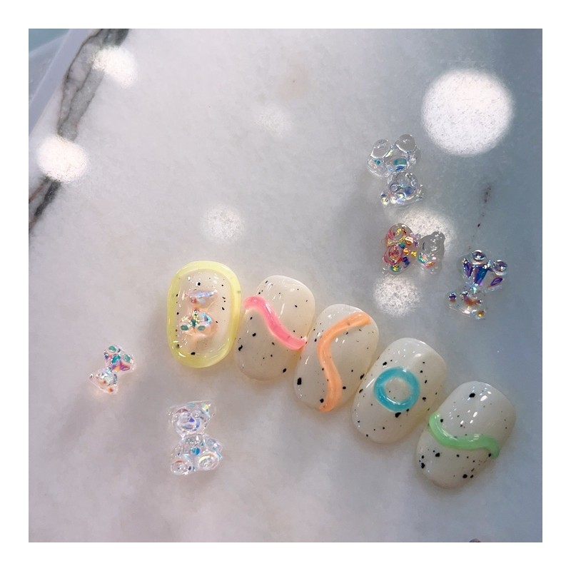 Ku&K BearHandmade Nail Tips - Square / 쿠앤크곰돌이수제네일팁 - 스퀘어