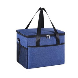 plastific 8L Soft Cooler Bag with Hard Liner, Large Insulated Picnic Lunch Bag Box Soft-Sided Cooling Bag for Camping/BBQ/Family Outdoor Activities Sports (Navy - 24 * 16 * 20.5cm)