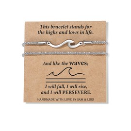 SAM & LORI Silver Bracelets for Women Friendship Birthday Gifts Inspirational Best Friend Bestie Sister Teen Gift Ideas Bangle Bracelet Stackable Non Tarnish Christmas Stocking Stuffers Valentines